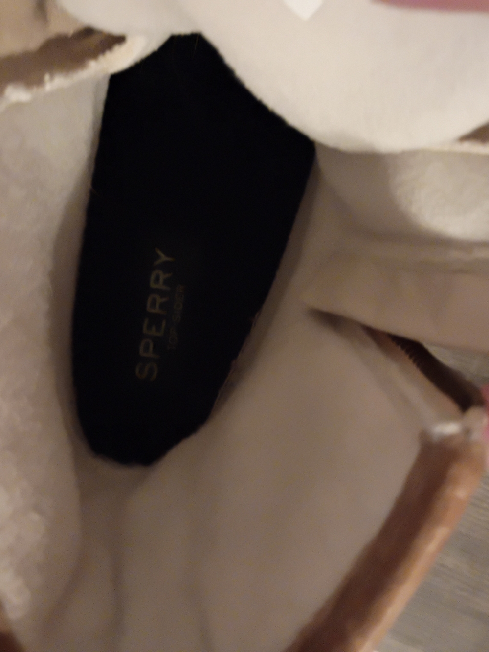 Sperry Women's Cream Duck Boots with Tan Trim - Picture 6 of 8